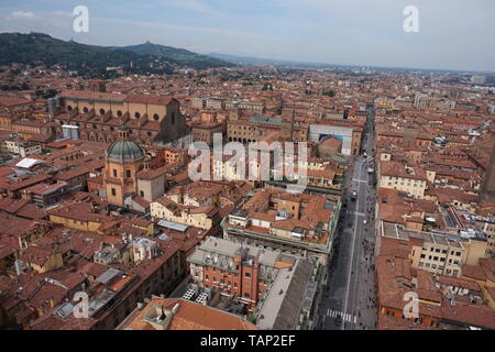 Vue depuis le la Torre degli Asinelli, Bologne, Italie Banque D'Images