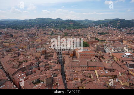 Vue depuis le la Torre degli Asinelli, Bologne, Italie Banque D'Images