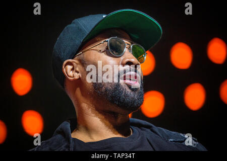 Norvège, Oslo - le 23 mai 2019. Le groupe de rap américain Wu-Tang Clan effectue un concert live dans le cadre de l'activité des dieux de rap à Oslo Spektrum d'Oslo. Ici le rappeur RZA est vu sur scène. (Photo crédit : Gonzales Photo - Terje Dokken). Banque D'Images