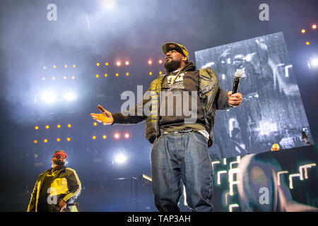 Norvège, Oslo - le 23 mai 2019. Le groupe de rap américain Wu-Tang Clan effectue un concert live dans le cadre de l'activité des dieux de rap à Oslo Spektrum d'Oslo. Ici le rappeur Ghostface Killah est vu sur scène. (Photo crédit : Gonzales Photo - Terje Dokken). Banque D'Images