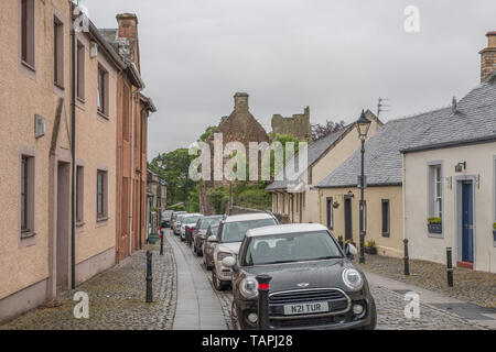 Irvine, Scotland, UK - 25 mai 2019 : ruines de château Seagate Irvine Ayrshire du nord de l'Écosse où le traité d'Irvine a été signée en 1297 Banque D'Images