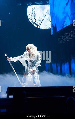 Liverpool, Royaume-Uni. 27 mai 2019. Singer, Rita Ora, effectue pendant sa tournée "Phoenix", à la M&S Bank Arena. Crédit : Paul Warburton/Alamy Live News Banque D'Images