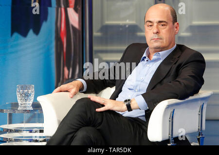 Le secrétaire de Parti démocratique Nicola Zingaretti Rome 27 mai 2019. Talk show Porta a Porta de parler au sujet des élections européennes. Foto Samantha Insidefoto Zucchi Banque D'Images