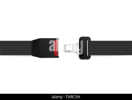 Ceinture de sécurité réaliste isolated on white Illustration de Vecteur