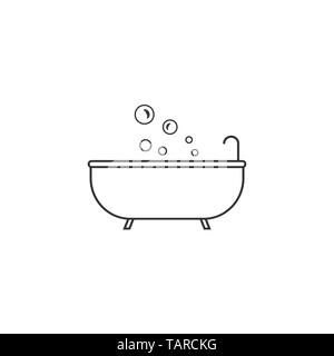 Baignoire, salle de bain baignoire douche icon Illustration de Vecteur
