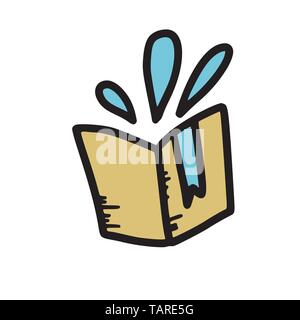 Réserve en style doodle. Hand drawn vector notebook élément isolé sur fond blanc. Illustration couleur. Illustration de Vecteur