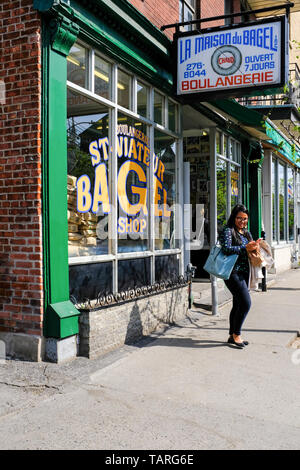 La Maison du Bagel, célèbre boutique de Bagel, Saint Viateur street, Mile End, Montréal Banque D'Images