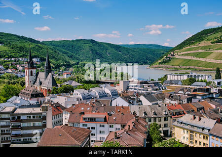 Cityscape of Bingen avec vue sur rhin Banque D'Images
