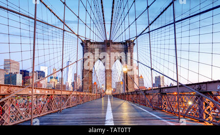 Pont de Brooklyn à New York. Banque D'Images