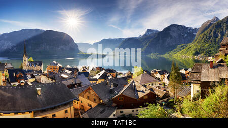 Hallstatt, Autriche Alpes village Banque D'Images