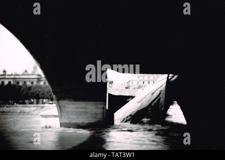 Août 1944 : les troupes allemandes de détruire les ponts de Lyon, Rhône, France Banque D'Images