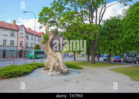 Ville Jurmala, République de Lettonie. Urban street view avec monument et bâtiments. 2019. 25. Peut Banque D'Images