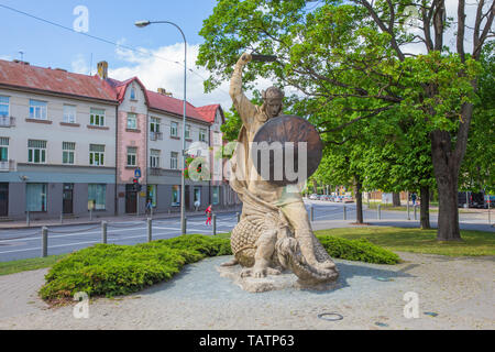Ville Jurmala, République de Lettonie. Urban street view avec monument et bâtiments. 2019. 25. Peut Banque D'Images
