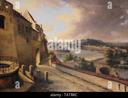 Aleksander Plonczynsky (1820-1858). Pintor polaco. Vista desde 1848, Wawel (copia de la obra de Jan Nepomucen Glowacki). Galería de Arte Polaco del siglo XIX (Lonja de los Paños, Sukiennice). Museo Nacional de Kraków. Polonia. Banque D'Images