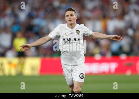 Sevilla, Espagne. 25 mai, 2019. Kevin Gameiro (Valence) Football/soccer : Gameiro célébrer après son but au cours de l'espagnol "Copa del Rey" dernier match entre le FC Barcelone 1-2 FC Villarreal CF au stade Benito Villamarin en Sevilla, Espagne . Credit : Mutsu Kawamori/AFLO/Alamy Live News Banque D'Images