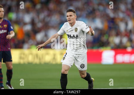 Sevilla, Espagne. 25 mai, 2019. Kevin Gameiro (Valence) Football/soccer : Gameiro célébrer après son but au cours de l'espagnol "Copa del Rey" dernier match entre le FC Barcelone 1-2 FC Villarreal CF au stade Benito Villamarin en Sevilla, Espagne . Credit : Mutsu Kawamori/AFLO/Alamy Live News Banque D'Images