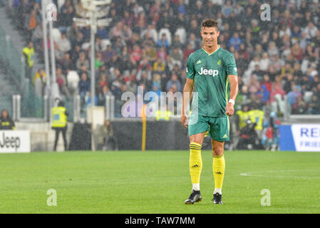 Turin, Italie. 28 mai, 2019. Cristiano Ronaldo de 'Campioni per la Ricerca' vu au cours de la 'Partita Del Cuore' Charity match au Stade Allianz. Campioni per la Ricerca gagner l 'champions' recherche 3-2 contre l'italien 'chanteurs' National. Credit : SOPA/Alamy Images Limited Live News Banque D'Images