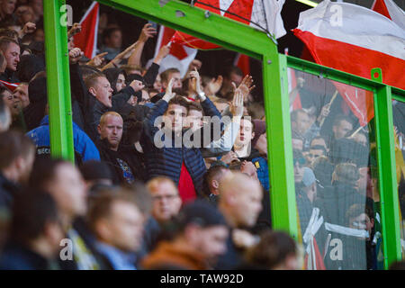 Arnhem, Pays-Bas. 28 mai, 2019. ARNHEM, 28-05-2019, l'Eredivisie néerlandaise, saison 2018, GelreDome - 2019. Fans et supporters d'Utrecht pendant la partie Vitesse - FC Utrecht (play-off) . Credit : Pro Shots/Alamy Live News Banque D'Images