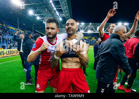 Arnhem, Pays-Bas. 28 mai, 2019. ARNHEM, 28-05-2019, l'Eredivisie néerlandaise, saison 2018, GelreDome - 2019. Utrecht célébrant la victoire après la partie Vitesse - FC Utrecht (play-off) . Credit : Pro Shots/Alamy Live News Banque D'Images