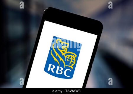 Le Brésil. 28 mai, 2019. Sur cette photo, l'illustration, la Banque Royale du Canada (RBC) logo est vu affichée sur un smartphone. Credit : Rafael Henrique/SOPA Images/ZUMA/Alamy Fil Live News Banque D'Images