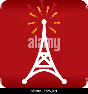 Vector illustration. Simple illustration d'une antenne radio. Illustration de Vecteur