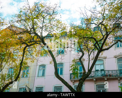 Place de Lisbonne, vue sur le Largo do Carmo une place populaire dans le quartier de Bairro Alto sur un après-midi d'été, Lisbonne, Portugal Banque D'Images