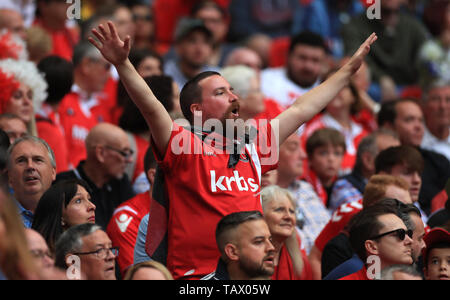 Charlton Athletic fans dans les peuplements Banque D'Images