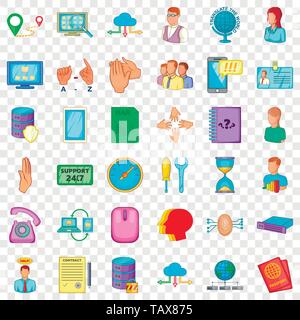 Kit de communication, style cartoon Illustration de Vecteur