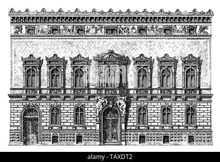 Palais Pringsheim, 19. Jahrhundert, aus Meyers Konversations-Lexikon, 1889 Banque D'Images