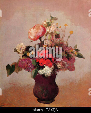 Odilon Redon - Fleurs Vase Marron C 1904 Banque D'Images