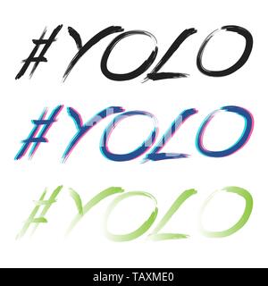 Autre couleur yolo texte isolé sur fond blanc Illustration de Vecteur