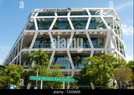 24.05.2019, Singapour, République de Singapour, en Asie - édifice de la banque Crédit Suisse moderne à Changi Business Park. Banque D'Images