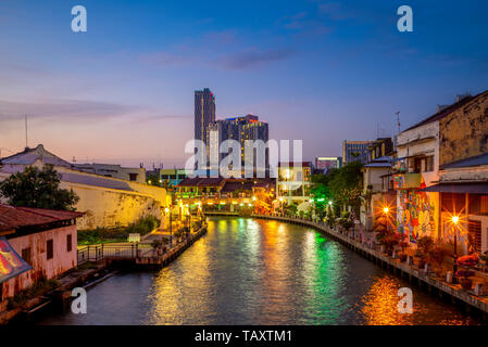 Paysage de la vieille ville de Melaka (malacca), Malaisie Banque D'Images