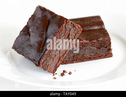 Très riche fudgy brownies au chocolat fait sans grains, totalement sans gluten Banque D'Images