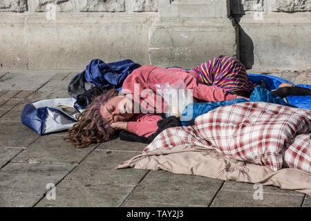 'Windsor' épidémie fait de dormir, comme le nombre de sans-abri dans les rues de la ville royale s'amplifie, Berkshire, Angleterre, Royaume-Uni Banque D'Images