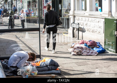 'Windsor' épidémie fait de dormir, comme le nombre de sans-abri dans les rues de la ville royale s'amplifie, Berkshire, Angleterre, Royaume-Uni Banque D'Images