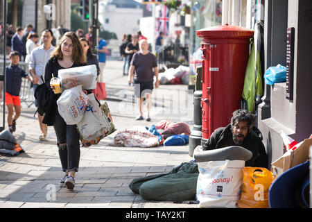 'Windsor' épidémie fait de dormir, comme le nombre de sans-abri dans les rues de la ville royale s'amplifie, Berkshire, Angleterre, Royaume-Uni Banque D'Images