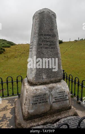 Mémorial à boxeur irlandais Dan Donnelly dans Donnelly, environs de la racecouse Curragh, Co Kildare, Irlande. Banque D'Images