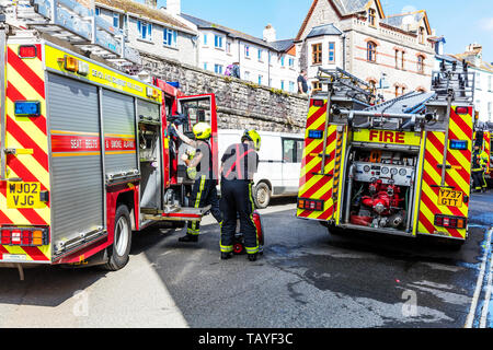 La Brigade d'incendie, les pompiers d'urgence, appel d'urgence, d'incendie, appeler le 999, UK, incendie, incendie, incendie moteur UK, pompier, pompiers, fire Banque D'Images