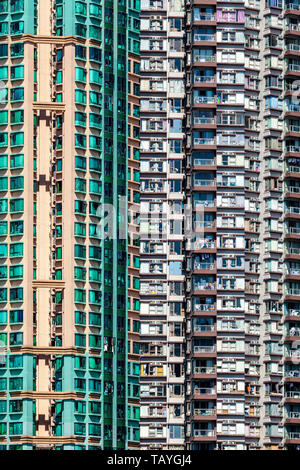 Les immeubles à appartements, Aberdeen, Hong Kong, Chine Banque D'Images