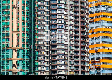 Les immeubles à appartements, Aberdeen, Hong Kong, Chine Banque D'Images