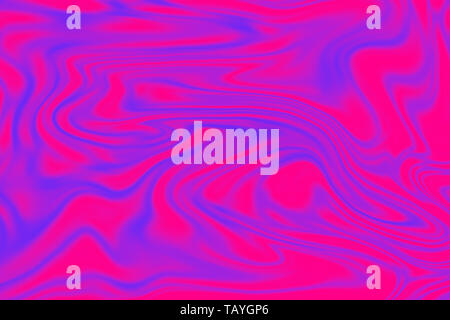 La texture en vibrant rose et bleu couleur de l'arrière-plan. Art fluide effet marbré.couleur acrylique liquide blot. Banque D'Images