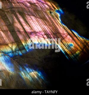 Labradorite Pierre Gemstone, arrondie polie Violet. Afficher Crystal. ROYAUME-UNI. Banque D'Images