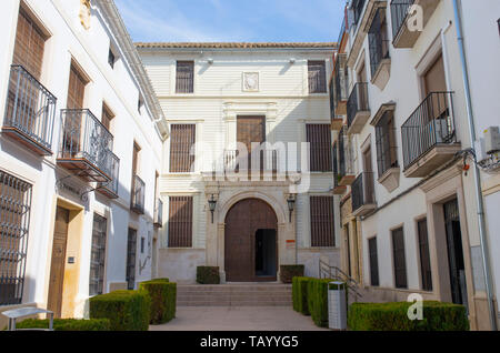 Montilla, Espagne - 2 mars, 2019 : Musée Garnelo extérieur. Il présente la plus grande collection de peintures de José Garnelo peintre. Cordoue, Espagne Banque D'Images