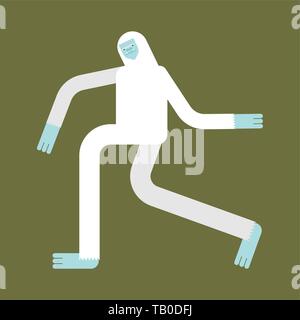 Yeti isolé. Bigfoot la marche. Bonhomme de neige illustration vectorielle. Sasquatch Illustration de Vecteur
