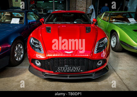 BERLIN - 11 MAI 2019 : voiture de sport Aston Martin V12 Zagato. 32ème Journée Oldtimer Berlin-brandebourg. Banque D'Images