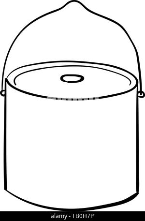 Télévision, icône Silhouette vecteur Conception simple avec ombre. chaudron camp style croquis. Le camping. Plume d'encre Illustration de Vecteur