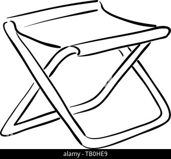 La pêche de l'icône chaise pliante. Fond blanc avec design de l'ombre. Vector illustration. Chaise hamac. croquis style. Camping Illustration de Vecteur