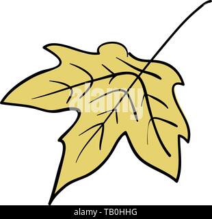 Jaune automne feuilles d'érable dans la pluie flaque, Close up Illustration de Vecteur