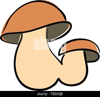 Cute penny bun est de plus en plus de champignons dans l'herbe. La belle petite brown cap d'un cep est dans l'accent. C'est régime végétarien nourriture. Illustration de Vecteur